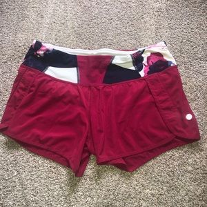 lululemon pink and floral shorts